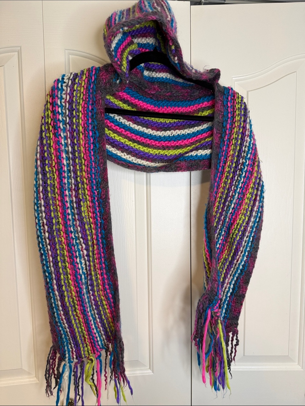 Lululemon Multicolor Striped Knit Hooded Scarf - Women's Accessory